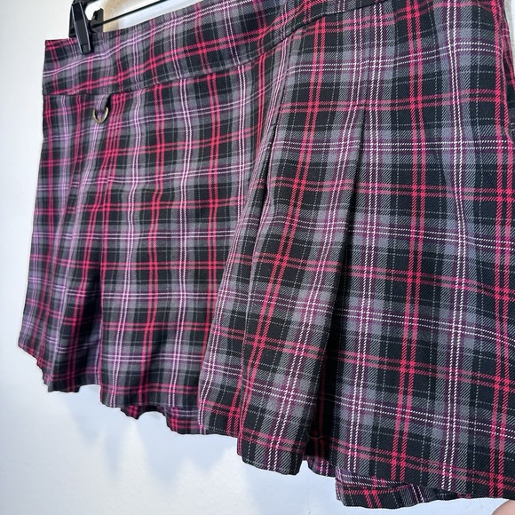 Y2K Vintage Purple Pink Plaid Mini Skirt Old Navy Low Rise Pleated Preppy Sz 14 - Picture 3 of 7